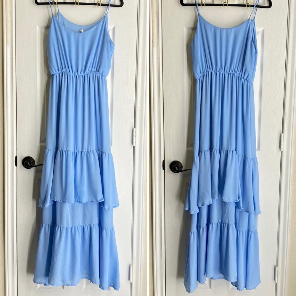 Pinkblush Chiffon Tiered Ruffle Maternity Dress - Picture 2 of 6